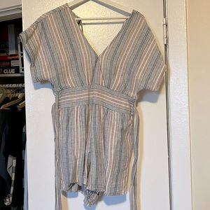 American eagle romper with belted waist and tie back